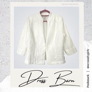 Dress Barn Textured White with Sheen Blazer
